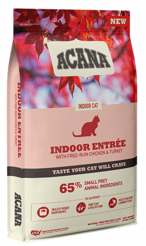 ACANA Indoor Entreet STERILIZED Cat - sausā barība kaķiem 4,5kg Cena norādīta par 1 gb. un ir spēkā pasūtot 2 gb.